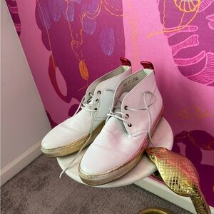 White and Gold Men's Shoes
